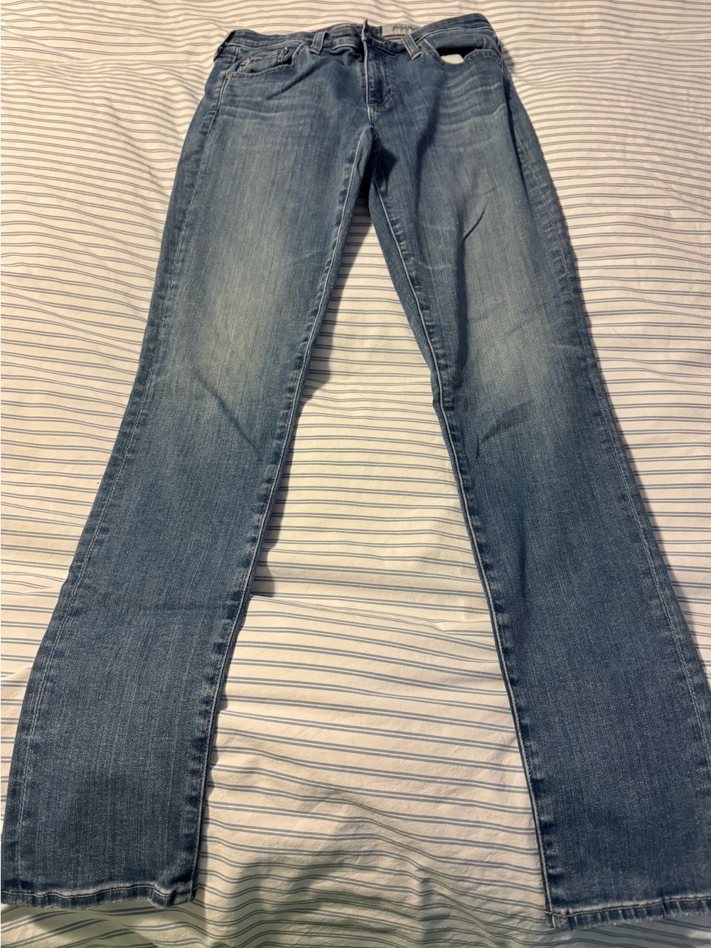 Ag Adriano Goldschmied Women's Light Blue Straight-Leg Jeans